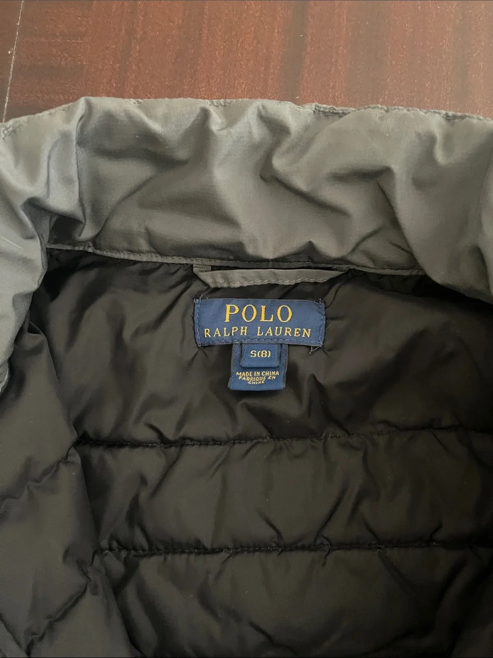 Boy’s Ralph Lauren Kids Gray Quilted Puffer Jacket with Zip Pockets size S 8